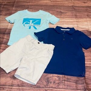 Calvin Klein Kids Blue and Navy T-Shirt Set